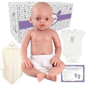17.3 Inch Realistic Lifelike Newborn Natural Baby Girl Doll Open Eyes 6.4Lb Doll